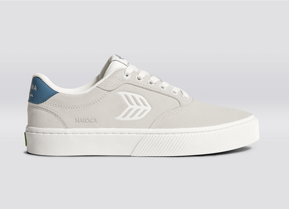 NAIOCA Smoke White Suede Off-White Logo Washed Blue Sneaker Men