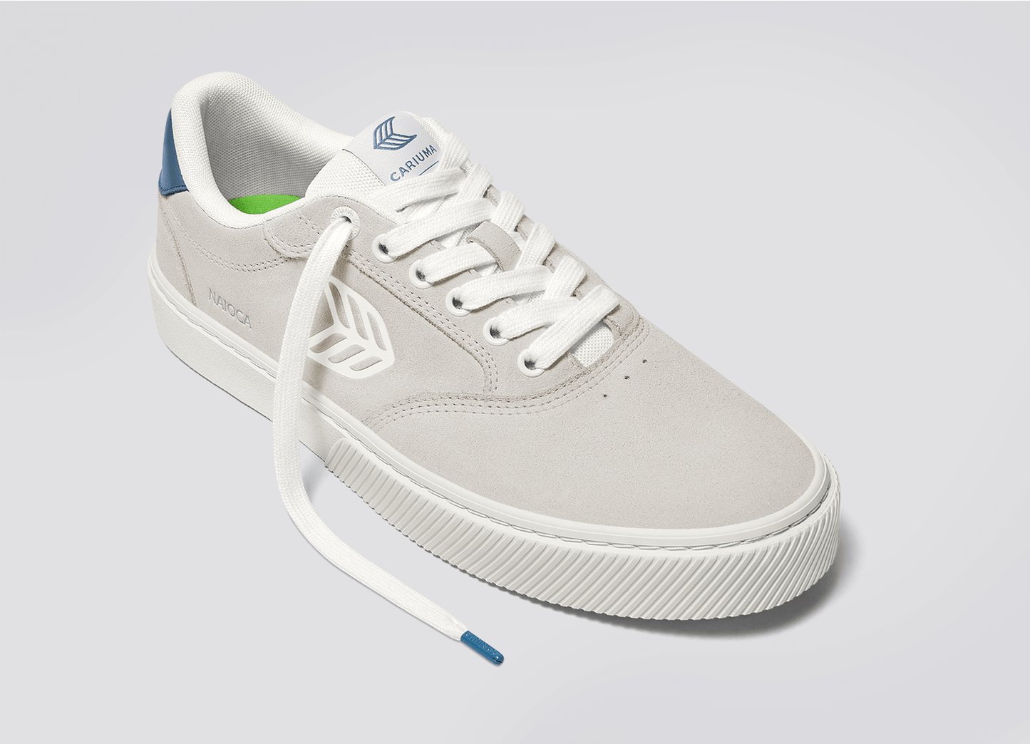 NAIOCA Smoke White Suede Off-White Logo Washed Blue Sneaker Men