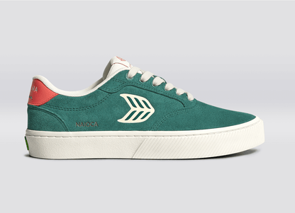 NAIOCA Teal Suede Ivory Logo Watermelon Sneaker Men