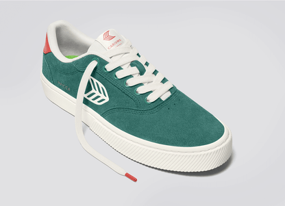 NAIOCA Teal Suede Ivory Logo Watermelon Sneaker Men