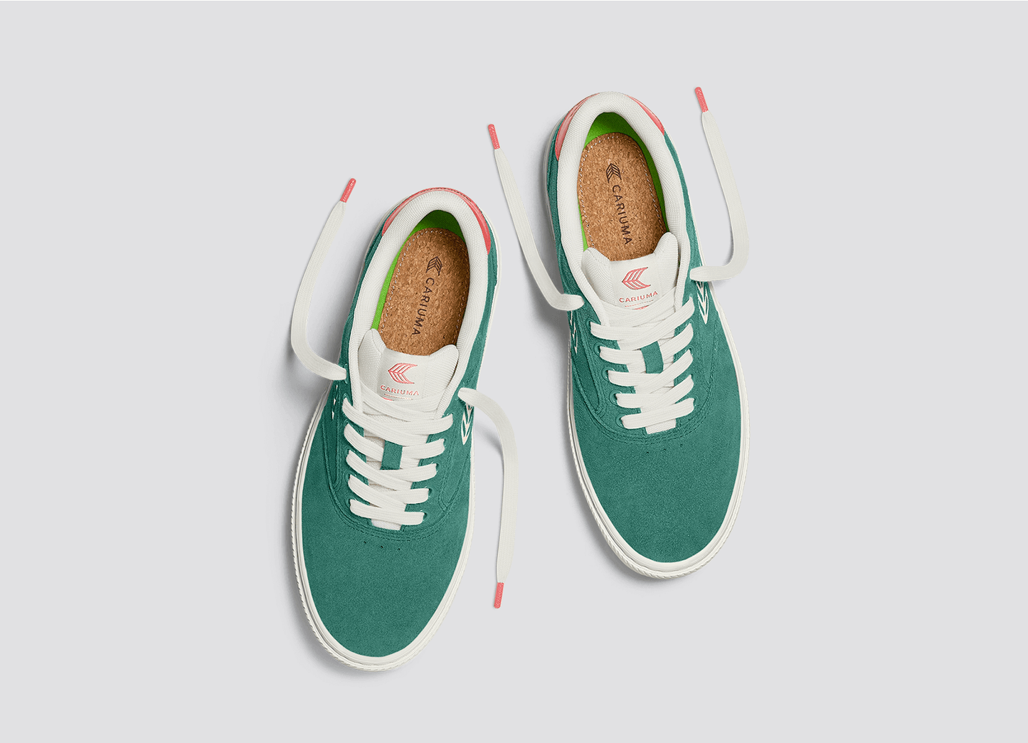 NAIOCA Teal Suede Ivory Logo Watermelon Sneaker Men