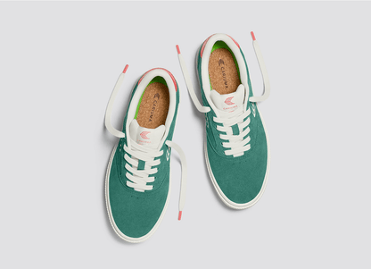 NAIOCA Teal Suede Ivory Logo Watermelon Sneaker Men